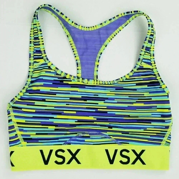 VSX Victoria's Secrets Sz Small Lime Green Striped - Picture 1 of 7